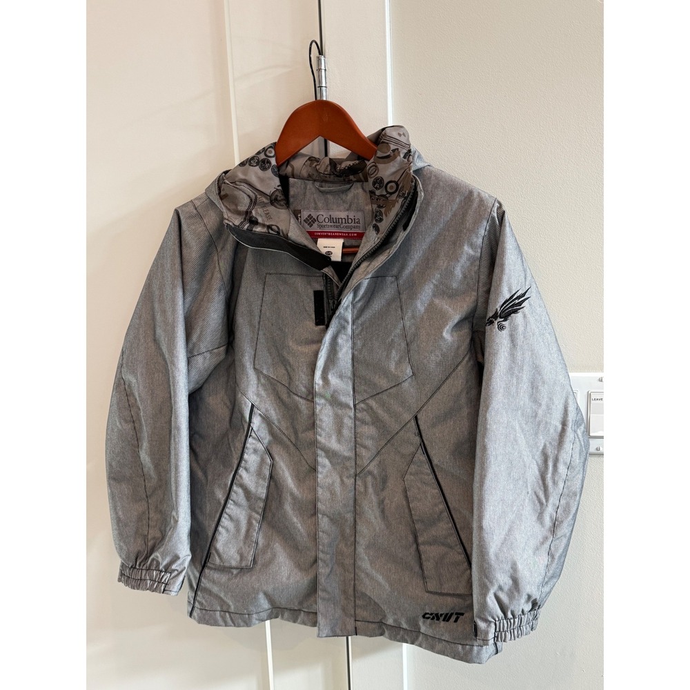 Columbia Youth Ski Snowboard Jacket Boys Girls 10/12 Gray‎ Waterproof Insulated